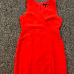 Tangerine scalloped J Crew Dress.